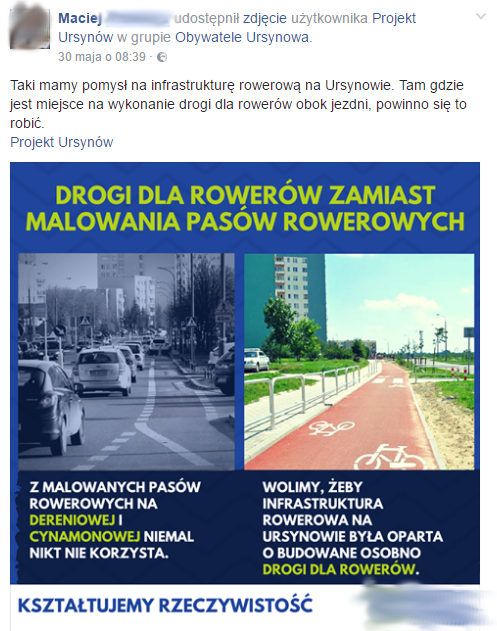Infrastruktura rowerowa na Ursynowie