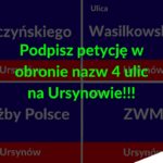 Petycja w obronie nazw 4 ulic na Ursynowie