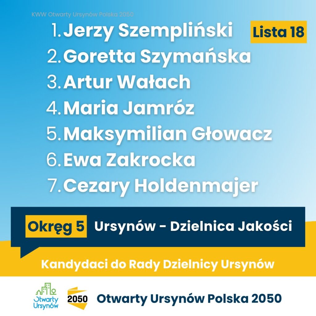 Ursynów - kandydaci w okręgu nr 5